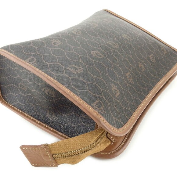 DIOR Clutch Bag Logo Pattern PVC ?~ Leather Authentic USED T8881 - Picture 3 of 7